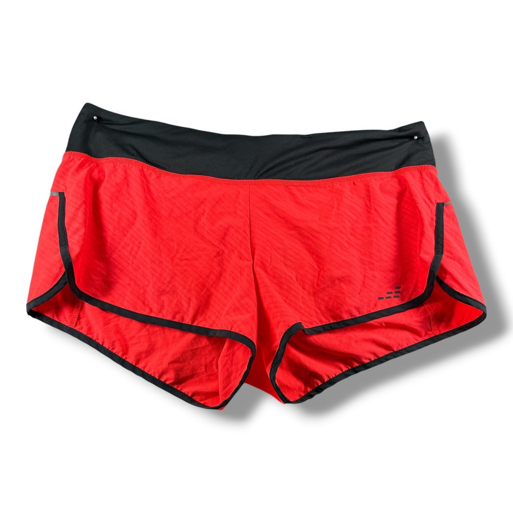 BCG Womens Red Black Athletic Running Training Shorts Size Large‎ Reflective 3in